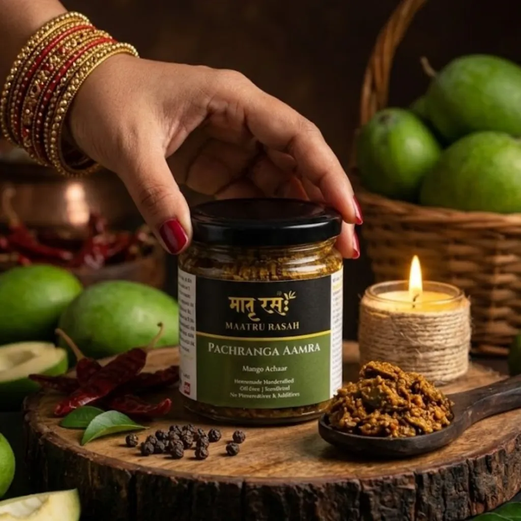 [OPA150G] Pachranga Aamra — Sukha Oil-Free Mango Achaar (150g in Glass Jar)