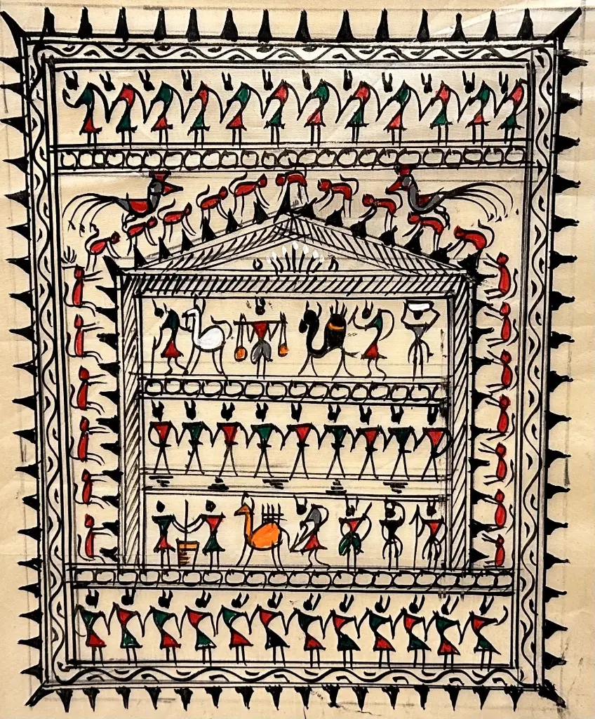 Gi Tag Tribal Art on Tussar Silk